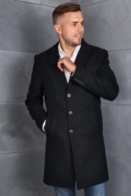 Wełniany płaszcz męski 3/4